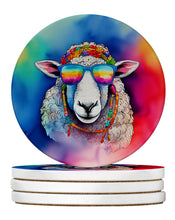 Load image into Gallery viewer, Hippie Animal Sheep Large Sandstone Coasters Pack of 4