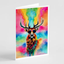 Load image into Gallery viewer, Hippie Animal Stag Deer Greeting Cards - Blank Note Cards – 8-Pack of Artist-Designed Cards with Envelopes