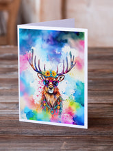 Load image into Gallery viewer, Hippie Animal Stag Deer Greeting Cards - Blank Note Cards – 8-Pack of Artist-Designed Cards with Envelopes