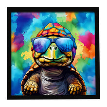 Load image into Gallery viewer, Hippie Animal Tortoise Turtle Framed Metal Print