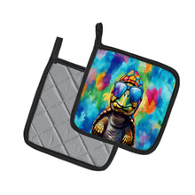 Load image into Gallery viewer, Hippie Animal Tortoise Turtle Pot Holders - Set of 2 Decorative Kitchen Helpers | Made in the USA