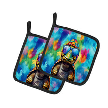 Load image into Gallery viewer, Hippie Animal Tortoise Turtle Pot Holders - Set of 2 Decorative Kitchen Helpers | Made in the USA