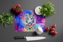 Load image into Gallery viewer, Hippie Animal White Tiger Glass Cutting Boards – Durable, Decorative Kitchen Art