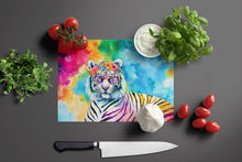 Load image into Gallery viewer, Hippie Animal White Tiger Glass Cutting Boards – Durable, Decorative Kitchen Art
