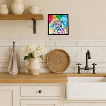 Load image into Gallery viewer, Hippie Animal White Tiger Framed Metal Print