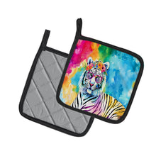 Load image into Gallery viewer, Hippie Animal White Tiger Pot Holders - Set of 2 Decorative Kitchen Helpers | Made in the USA