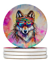 Load image into Gallery viewer, Hippie Animal Wolf Large Sandstone Coasters Pack of 4