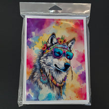 Load image into Gallery viewer, Hippie Animal Wolf Greeting Cards - Blank Note Cards – 8-Pack of Artist-Designed Cards with Envelopes