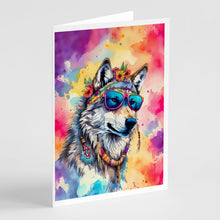 Load image into Gallery viewer, Hippie Animal Wolf Greeting Cards - Blank Note Cards – 8-Pack of Artist-Designed Cards with Envelopes