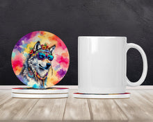 Load image into Gallery viewer, Hippie Animal Wolf Large Sandstone Coasters Pack of 4