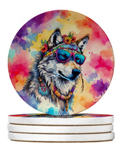 Load image into Gallery viewer, Hippie Animal Wolf Large Sandstone Coasters Pack of 4