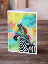 Load image into Gallery viewer, Hippie Animal Zebra Greeting Cards - Blank Note Cards – 8-Pack of Artist-Designed Cards with Envelopes