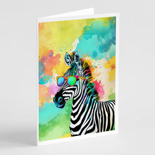 Load image into Gallery viewer, Hippie Animal Zebra Greeting Cards - Blank Note Cards – 8-Pack of Artist-Designed Cards with Envelopes