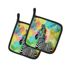 Load image into Gallery viewer, Hippie Animal Zebra Pot Holders - Set of 2 Decorative Kitchen Helpers | Made in the USA