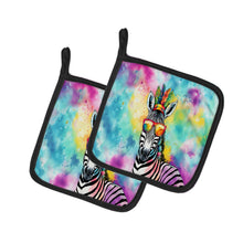 Load image into Gallery viewer, Hippie Animal Zebra Pot Holders - Set of 2 Decorative Kitchen Helpers | Made in the USA