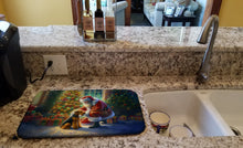 Load image into Gallery viewer, Airedale Terrier and Santa Claus Dish Drying Mat