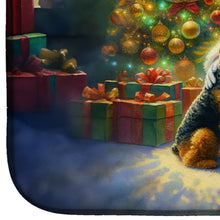 Load image into Gallery viewer, Airedale Terrier and Santa Claus Dish Drying Mat