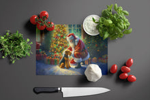 Load image into Gallery viewer, Airedale Terrier and Santa Claus Glass Cutting Boards – Durable, Decorative Kitchen Art