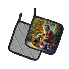 Load image into Gallery viewer, Airedale Terrier and Santa Claus Pot Holders - Set of 2 Decorative Kitchen Helpers | Made in the USA