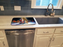 Load image into Gallery viewer, Akita and Santa Claus Dish Drying Mat