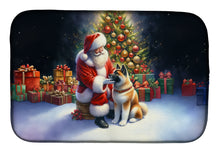 Load image into Gallery viewer, Akita and Santa Claus Dish Drying Mat