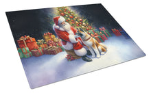 Load image into Gallery viewer, Akita and Santa Claus Glass Cutting Boards – Durable, Decorative Kitchen Art