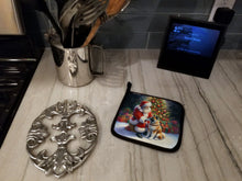 Load image into Gallery viewer, Akita and Santa Claus Pot Holders - Set of 2 Decorative Kitchen Helpers | Made in the USA