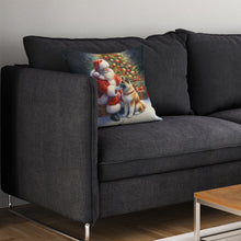 Load image into Gallery viewer, Akita and Santa Claus Throw Pillow - 14x14 Decorative Pillow – Art for Your Home &amp; Patio