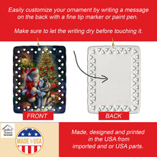 Load image into Gallery viewer, Alaskan Malamute and Santa Claus Porcelain Ornament