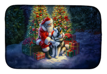 Load image into Gallery viewer, Alaskan Malamute and Santa Claus Dish Drying Mat