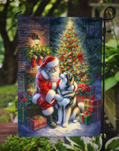 Load image into Gallery viewer, Alaskan Malamute with Santa Garden Flag – Christmas Dog Yard Decor