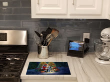Load image into Gallery viewer, Alaskan Malamute and Santa Claus Glass Cutting Boards – Durable, Decorative Kitchen Art