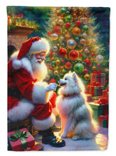 Load image into Gallery viewer, American Eskimo with Santa Garden Flag – Christmas Dog Yard Decor
