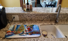 Load image into Gallery viewer, Australian Cattle Dog and Santa Claus Dish Drying Mat