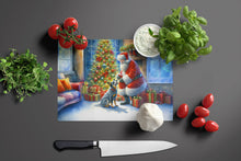 Load image into Gallery viewer, Australian Cattle Dog and Santa Claus Glass Cutting Boards – Durable, Decorative Kitchen Art