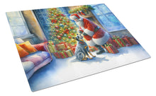 Load image into Gallery viewer, Australian Cattle Dog and Santa Claus Glass Cutting Boards – Durable, Decorative Kitchen Art