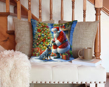 Load image into Gallery viewer, Australian Cattle Dog and Santa Claus Throw Pillow - 14x14 Decorative Pillow – Art for Your Home &amp; Patio