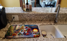 Load image into Gallery viewer, Australian Shepherd and Santa Claus Dish Drying Mat