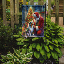 Load image into Gallery viewer, Australian Shepherd with Santa Garden Flag – Christmas Dog Yard Decor
