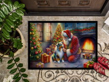 Load image into Gallery viewer, Australian Shepherd and Santa Claus Doormat