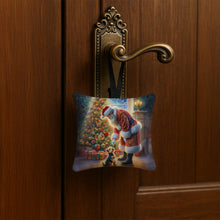 Load image into Gallery viewer, Australian Terrier and Santa Claus Hanging Square Fabric Ornament 3.5 × 3.5