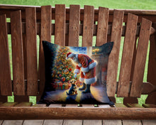 Load image into Gallery viewer, Australian Terrier and Santa Claus Throw Pillow - 14x14 Decorative Pillow – Art for Your Home &amp; Patio