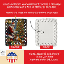 Load image into Gallery viewer, Basenji and Santa Claus Porcelain Ornament