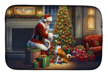 Load image into Gallery viewer, Basenji and Santa Claus Dish Drying Mat