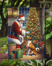Load image into Gallery viewer, Basenji with Santa Garden Flag – Christmas Dog Yard Decor