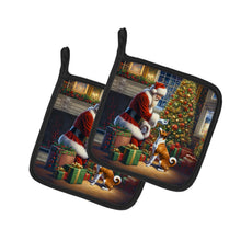 Load image into Gallery viewer, Basenji and Santa Claus Pot Holders - Set of 2 Decorative Kitchen Helpers | Made in the USA