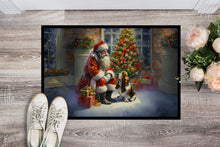 Load image into Gallery viewer, Basset Hound and Santa Claus Doormat