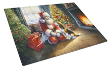 Load image into Gallery viewer, Beagle and Santa Claus Glass Cutting Boards – Durable, Decorative Kitchen Art