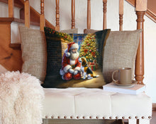Load image into Gallery viewer, Beagle and Santa Claus Throw Pillow - 14x14 Decorative Pillow – Art for Your Home &amp; Patio