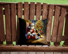 Load image into Gallery viewer, Beagle and Santa Claus Throw Pillow - 14x14 Decorative Pillow – Art for Your Home &amp; Patio